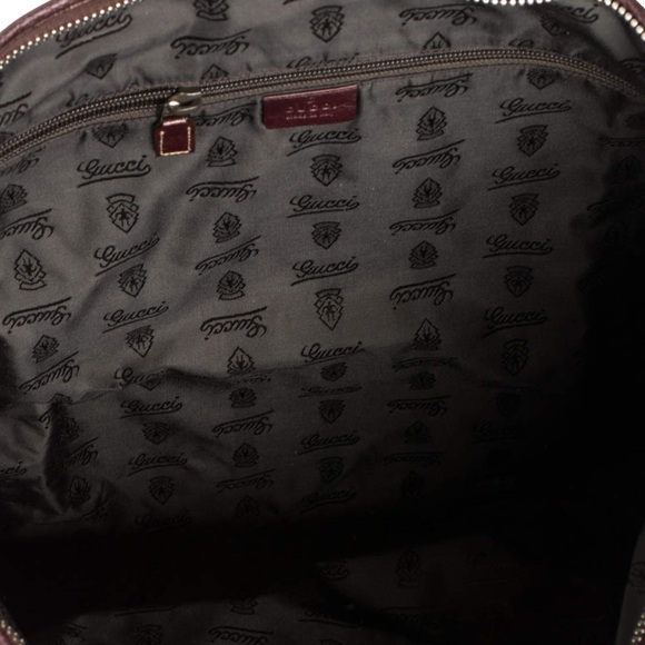 MGUCCI Leather Top Zip Overnight Travel Laptop Work Messenger Bag w/ Woven Strap - Picture 12 of 16